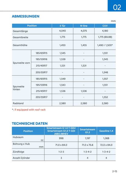 2021-2022 Hyundai i20/Bayon Owner's Manual | German