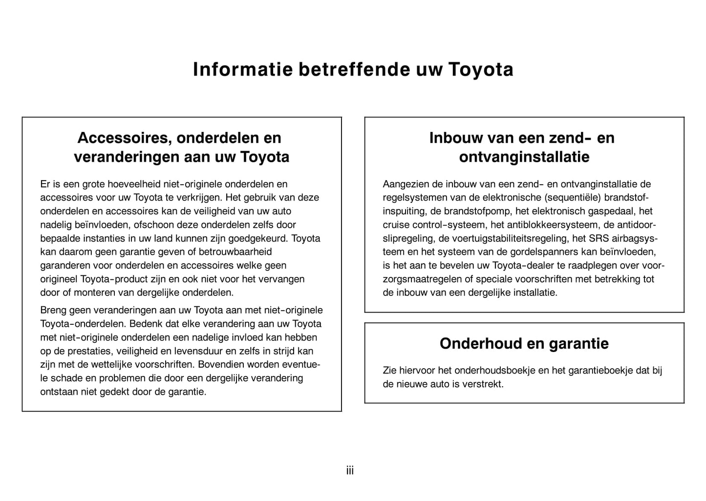 2000-2001 Toyota Land Cruiser 90 Bedienungsanleitung | Niederländisch