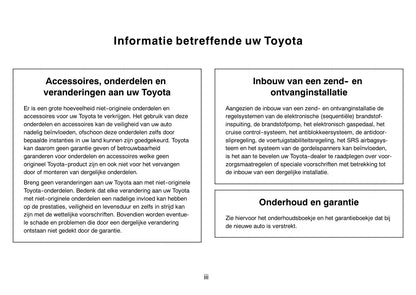 2000-2001 Toyota Land Cruiser 90 Bedienungsanleitung | Niederländisch