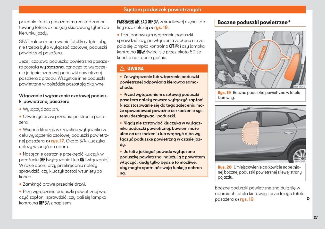 2019-2020 Seat Arona Owner's Manual | Polish