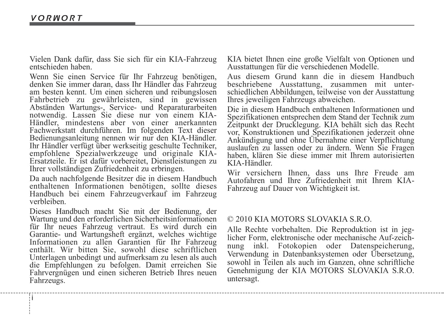 2010-2011 Kia Cee'd Bedienungsanleitung | Deutsch