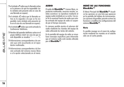 Alfa Romeo Blue&Me Instrucciones 2008 - 2011