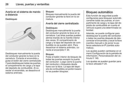 2015 Opel Astra Owner's Manual | Spanish