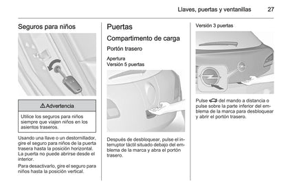 2015 Opel Astra Owner's Manual | Spanish