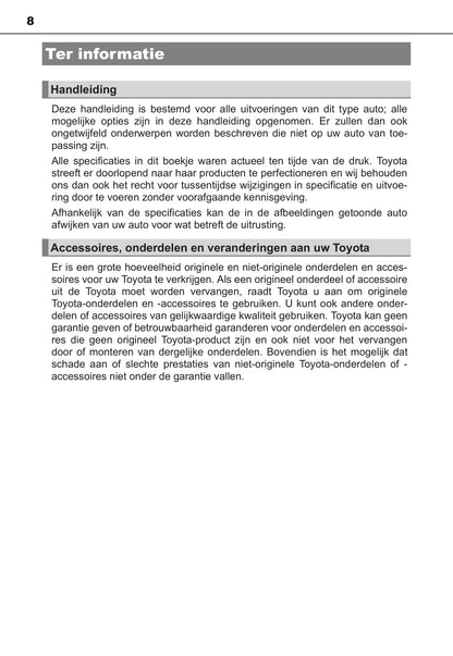 2018-2019 Toyota Auris Hybrid Bedienungsanleitung | Niederländisch