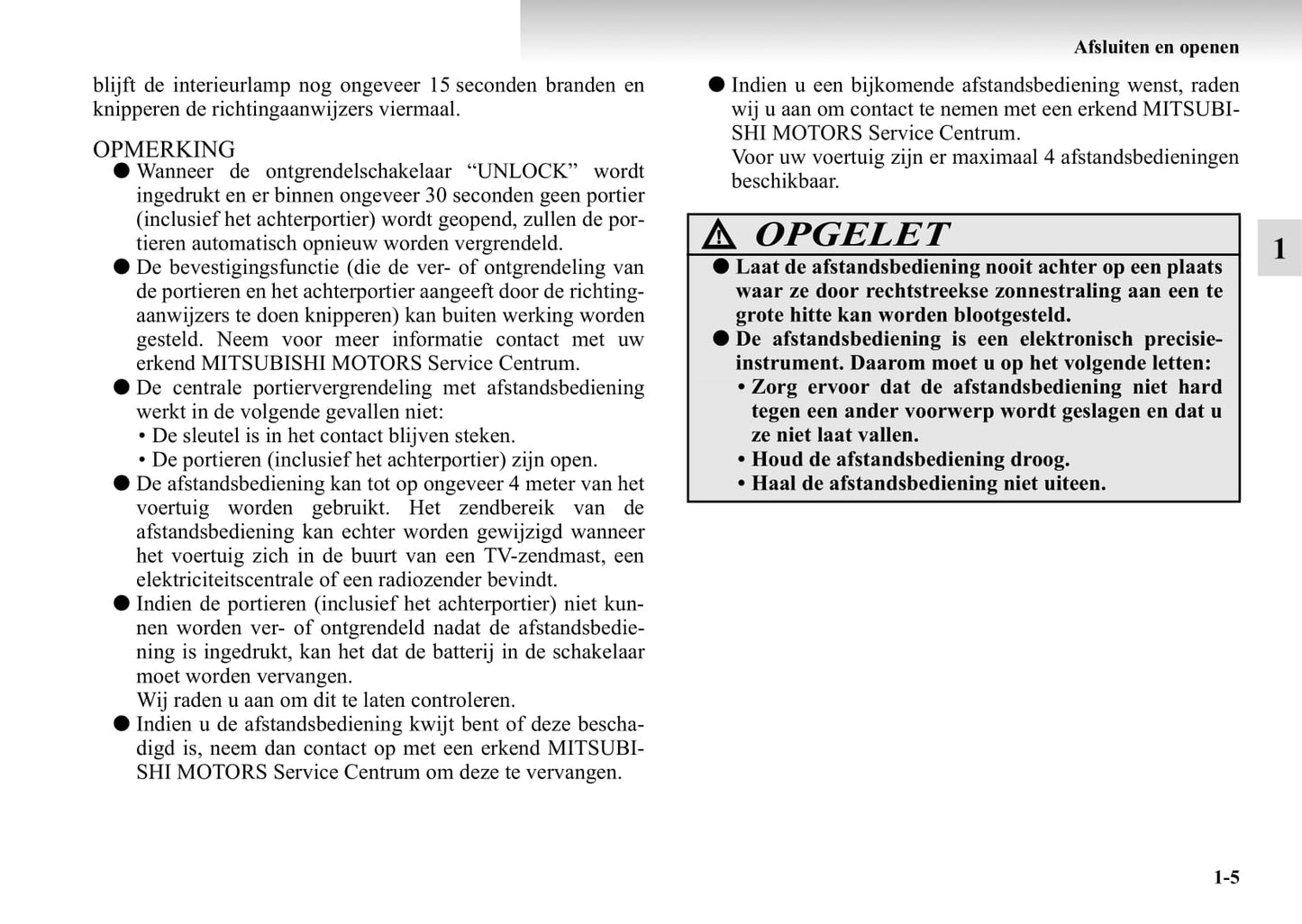 1999-2006 Mitsubishi Pajero Owner's Manual | Dutch