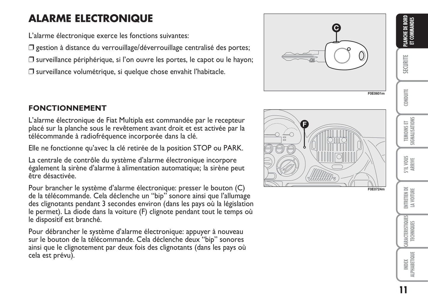 2007-2008 Fiat Multipla Owner's Manual | French