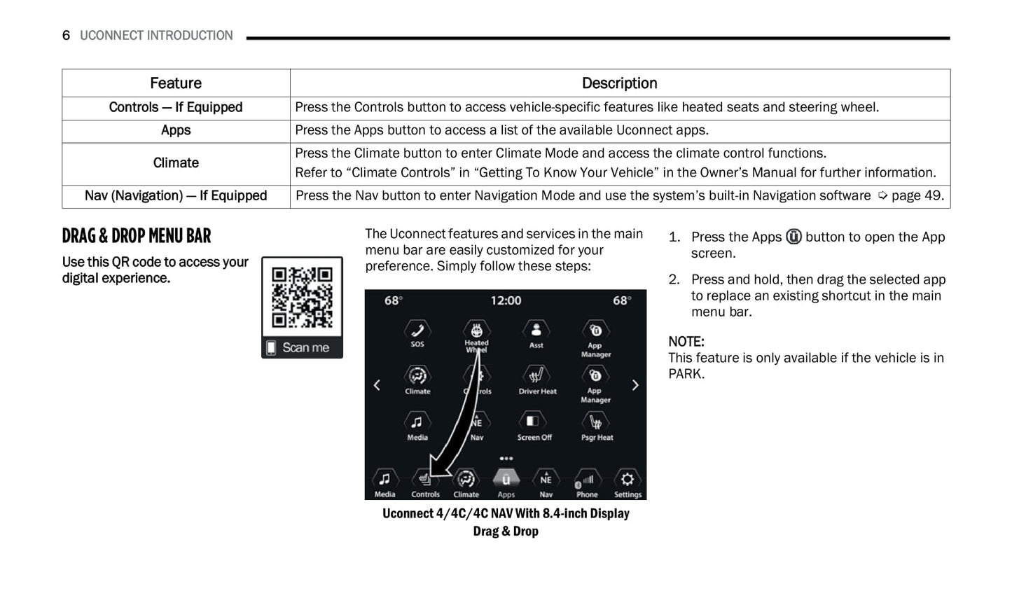 Uconnect Radio 8.4 Inch Display Owner's Manual