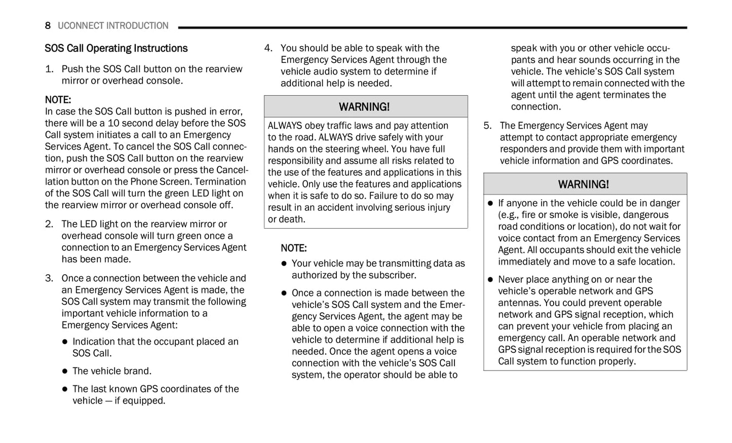 Uconnect Radio 8.4 Inch Display Owner's Manual