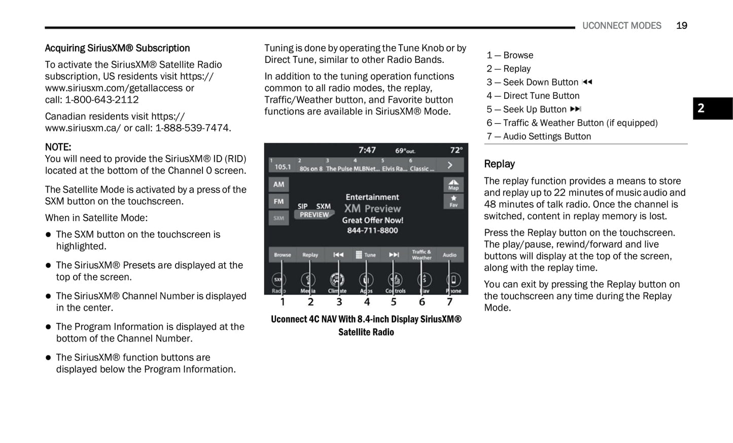 Uconnect Radio 8.4 Inch Display Owner's Manual