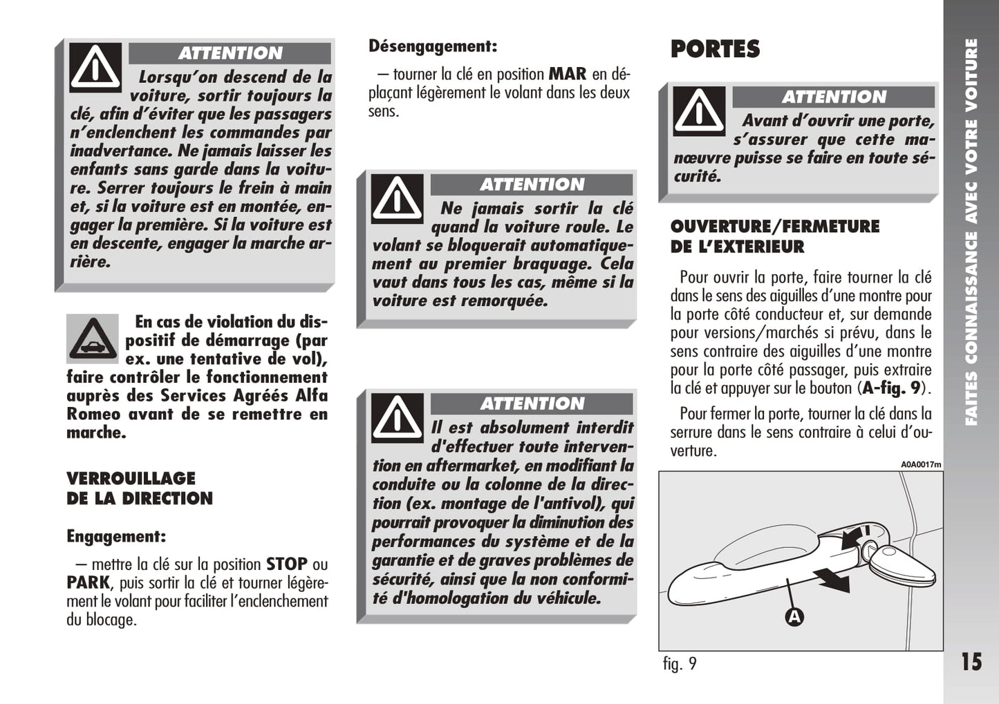 2005-2011 Alfa Romeo 147 GTA Owner's Manual | French