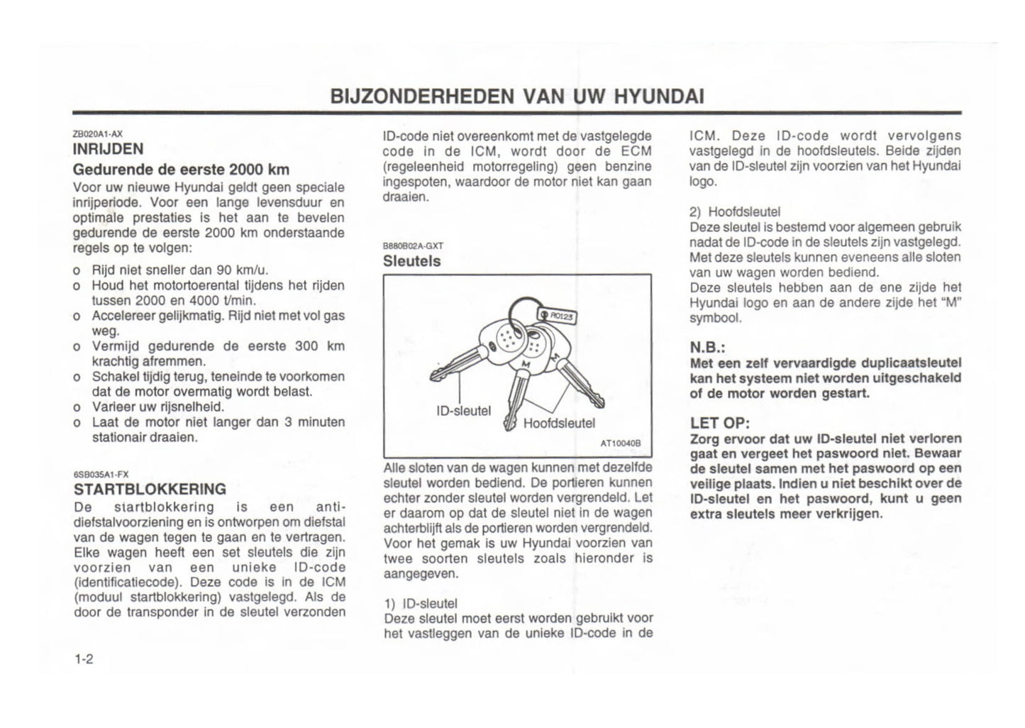 1999-2000 Hyundai Excel Bedienungsanleitung | Niederländisch