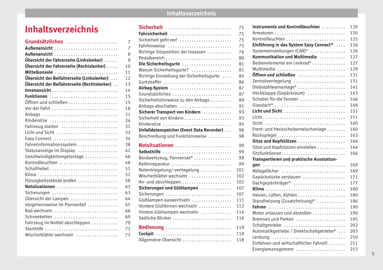 2017-2018 Seat Ateca Owner's Manual | German