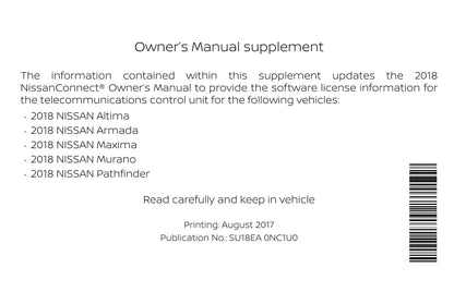 Nissan Connect Owner's Manual 2018