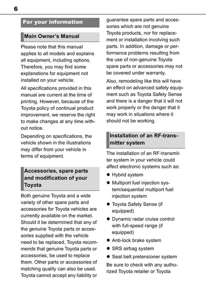 2020-2021 Toyota Yaris Hybrid Owner's Manual | English