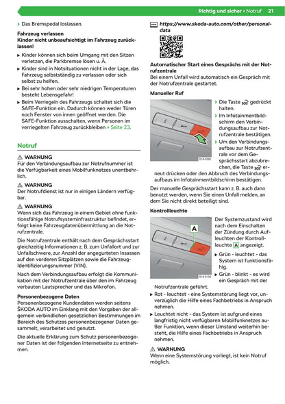 2020-2021 Skoda Fabia Owner's Manual | German