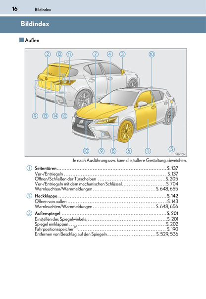 2017-2018 Lexus CT 200h Bedienungsanleitung | Deutsch