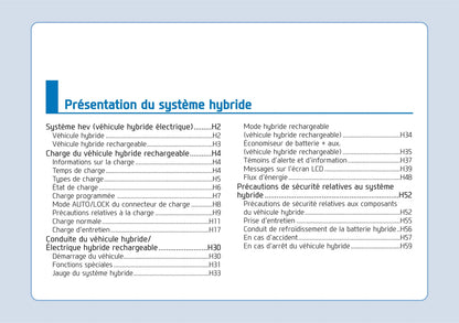 2018-2019 Hyundai Ioniq Hybrid Owner's Manual | French