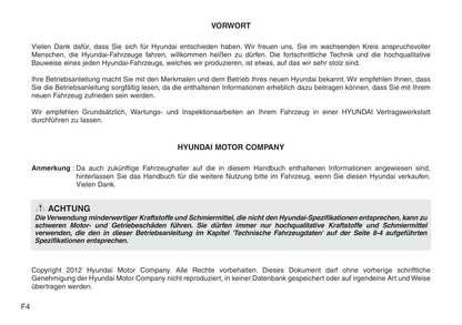 2012-2013 Hyundai Santa Fe Bedienungsanleitung | Deutsch