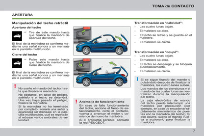 2011-2014 Peugeot 207 CC Bedienungsanleitung | Spanisch