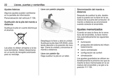 2016 Opel Adam Owner's Manual | Spanish