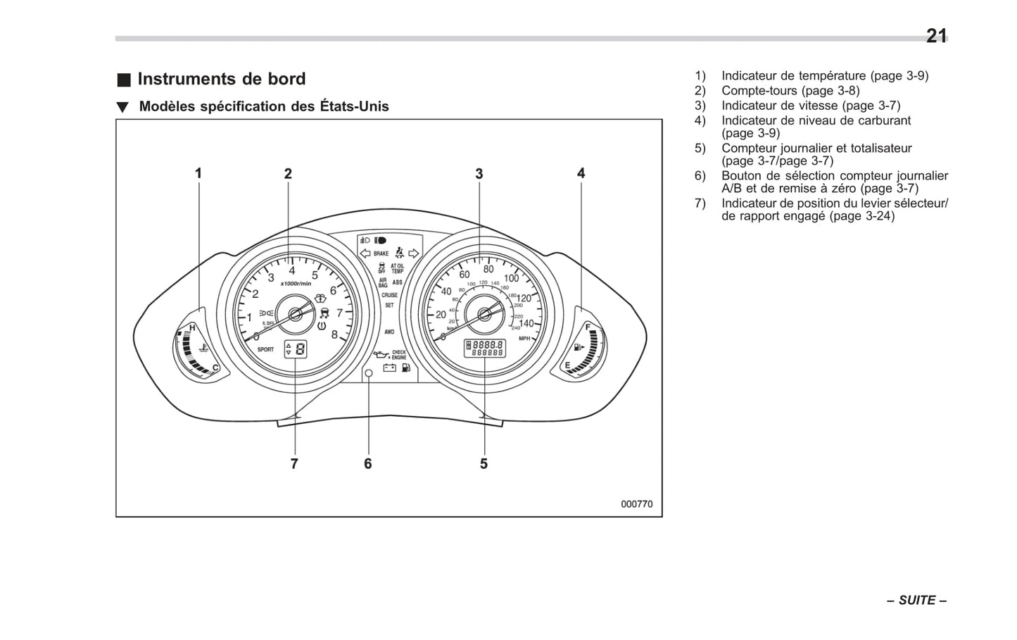 2014 Subaru Tribeca Owner's Manual | French