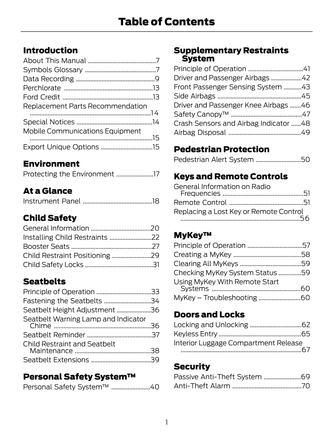 2020 Ford Fusion Owner's Manual | English