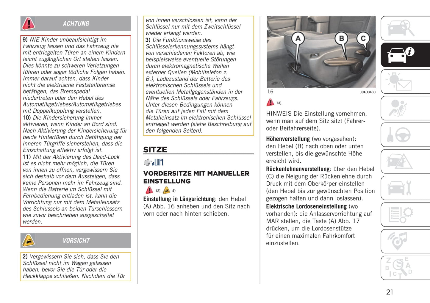 2020-2021 Jeep Renegade Owner's Manual | German