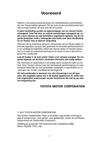 2011-2012 Toyota RAV4 Bedienungsanleitung | Niederländisch