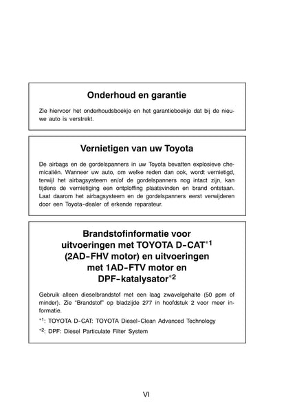 2006-2008 Toyota Avensis Owner's Manual | Dutch