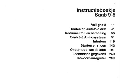 2005-2009 Saab 9-5 Bedienungsanleitung | Niederländisch
