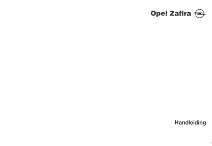 1999-2001 Opel Zafira Bedienungsanleitung | Niederländisch