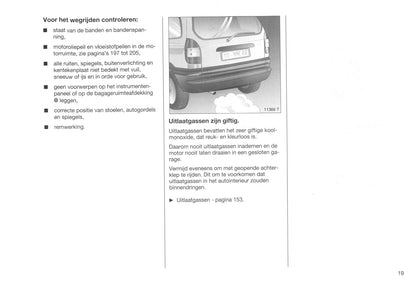 1999-2001 Opel Zafira Bedienungsanleitung | Niederländisch