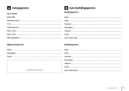 Onderhoudsboekje voor Chrysler 300 2004 - 2011