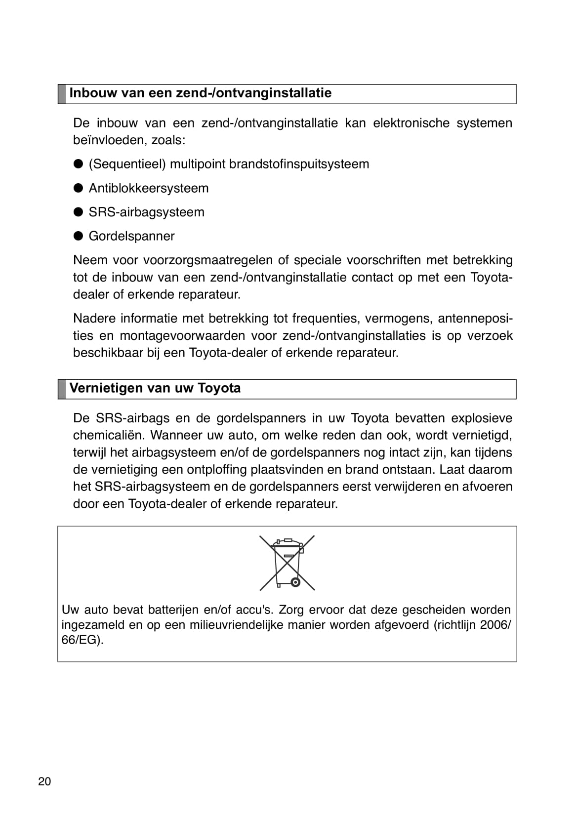 2012-2013 Toyota Aygo Owner's Manual | Dutch