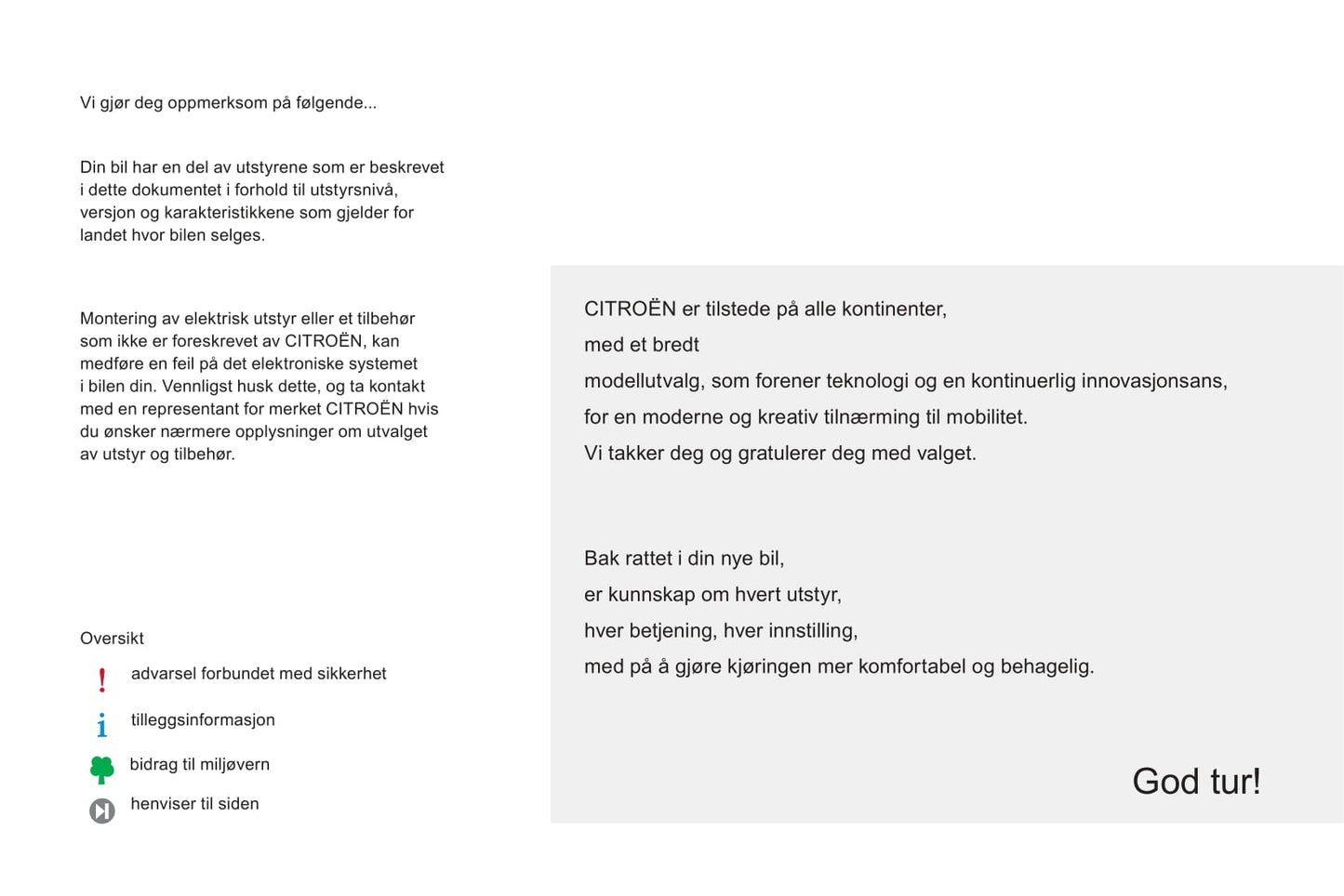 2012-2014 Citroën C-Zero Bedienungsanleitung | Norwegisch