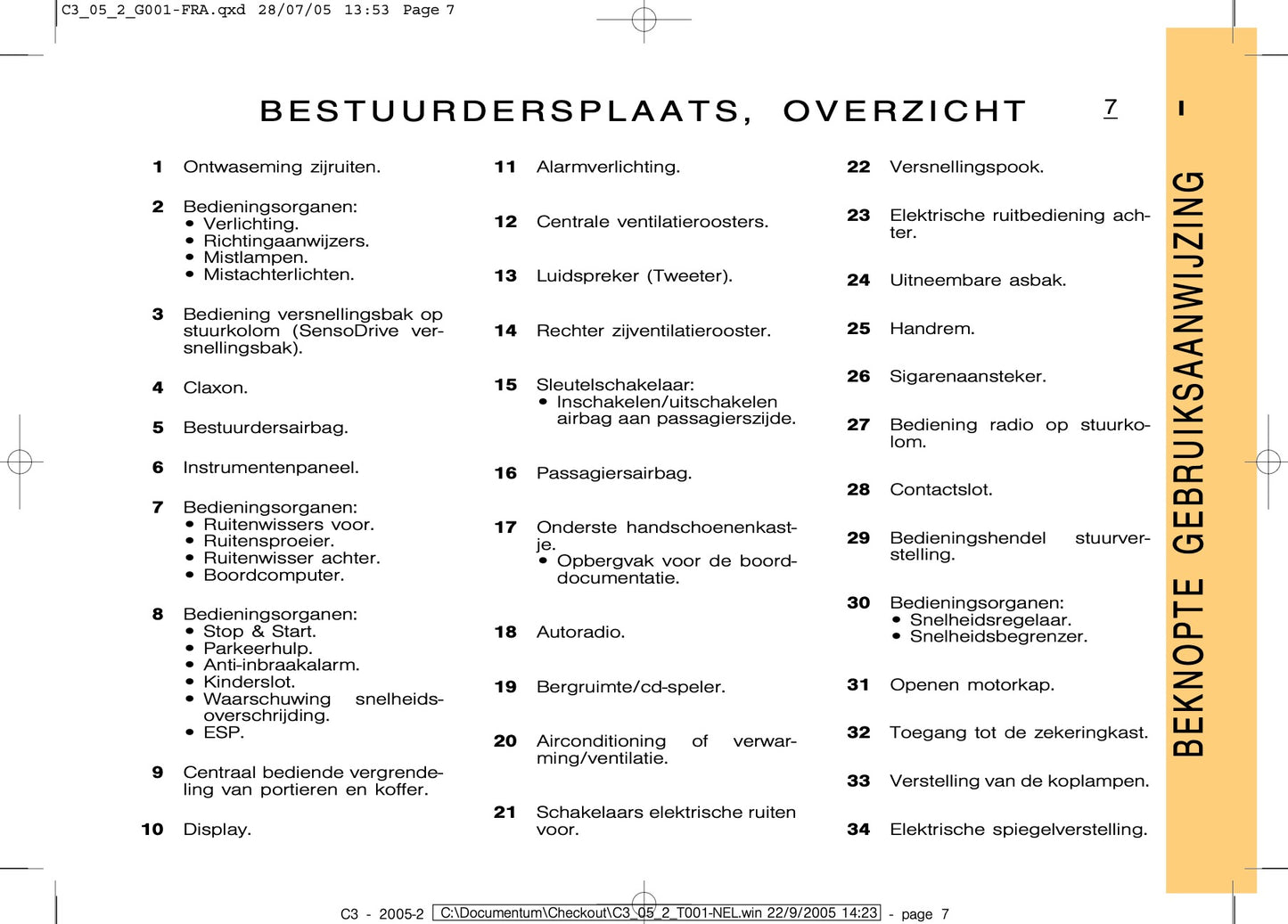 2005-2007 Citroën C3 Bedienungsanleitung | Niederländisch