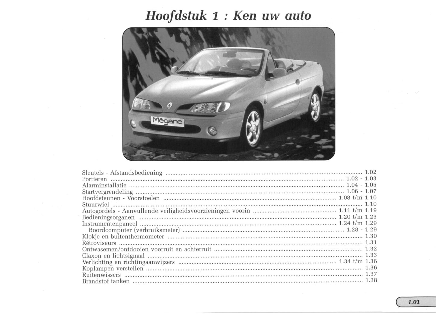 1997-1998 Renault Mégane Cabrio Bedienungsanleitung | Niederländisch