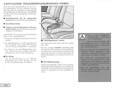 1997-1998 Renault Mégane Cabrio Bedienungsanleitung | Niederländisch