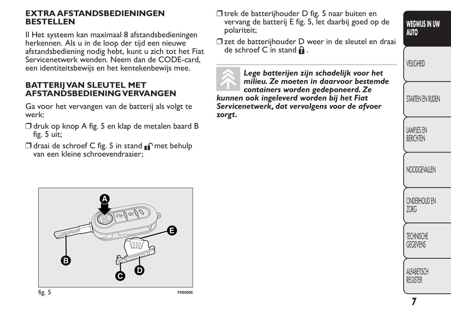 2013-2014 Fiat 500 Bedienungsanleitung | Niederländisch