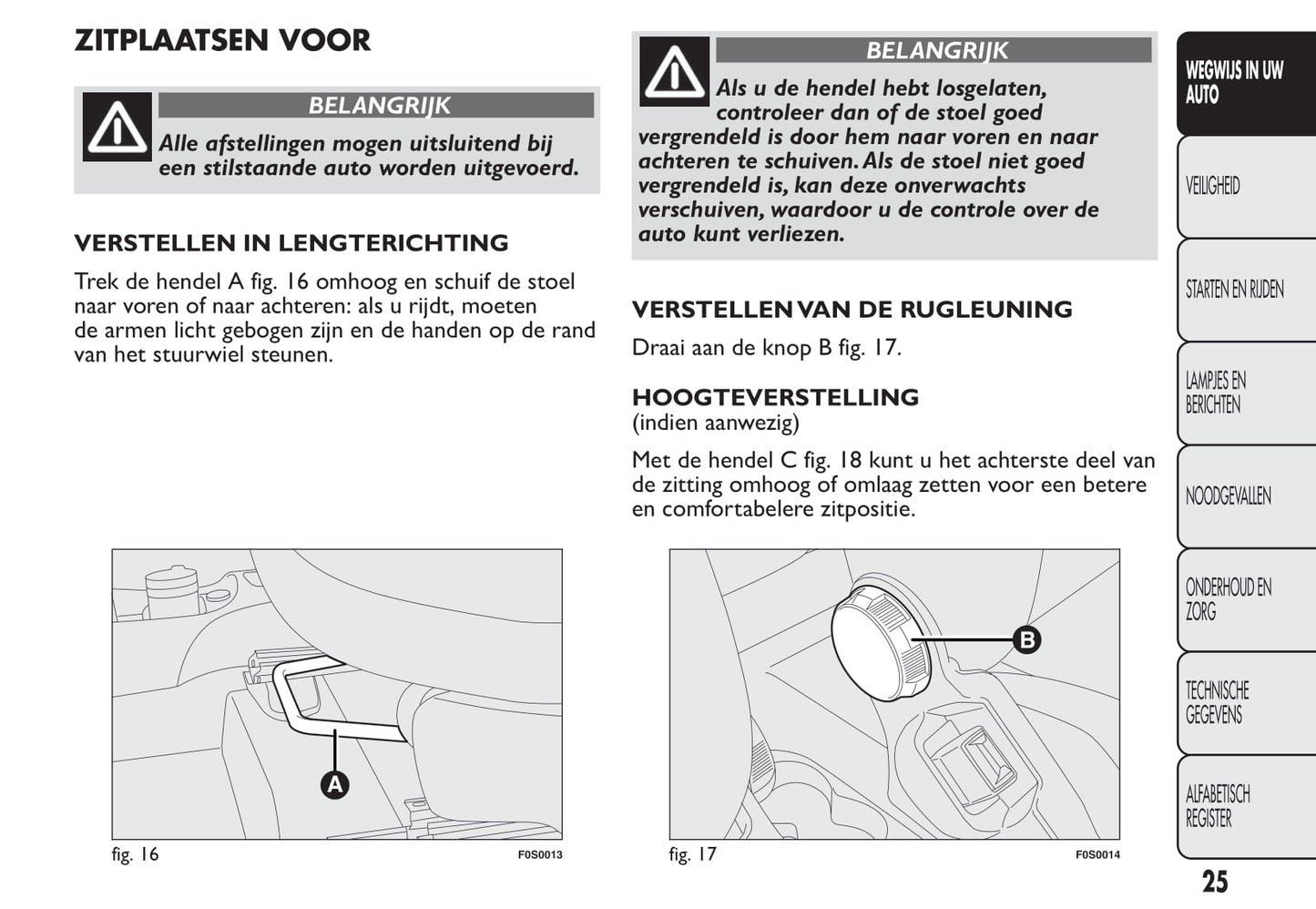 2013-2014 Fiat 500 Bedienungsanleitung | Niederländisch