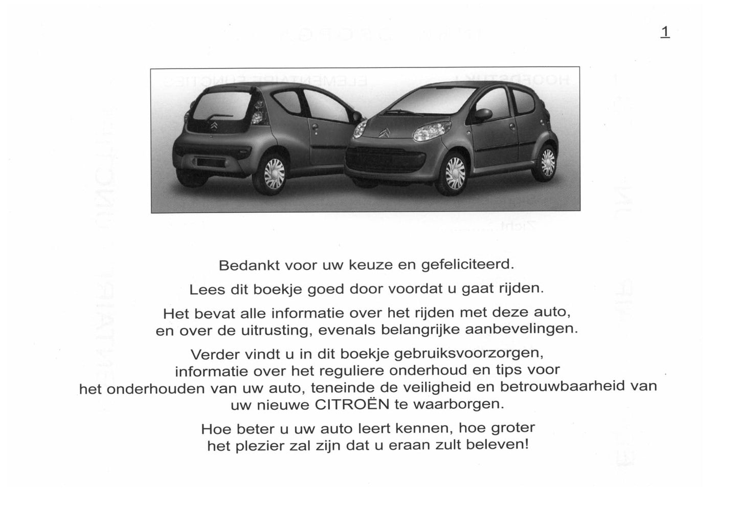 2005-2006 Citroën C1 Owner's Manual | Dutch