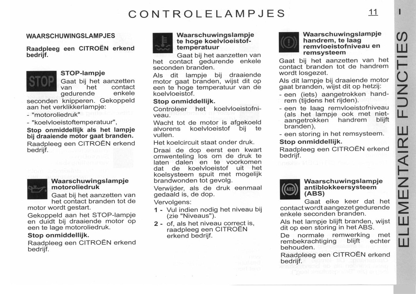 2005-2006 Citroën C1 Owner's Manual | Dutch