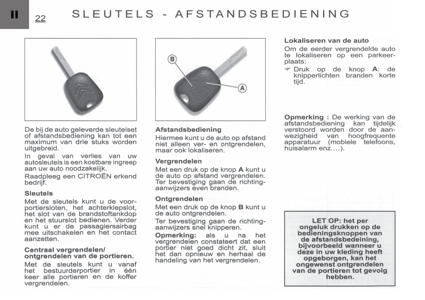 2005-2006 Citroën C1 Owner's Manual | Dutch