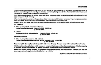 2004 Lexus LX 470 Owner's Manual | English