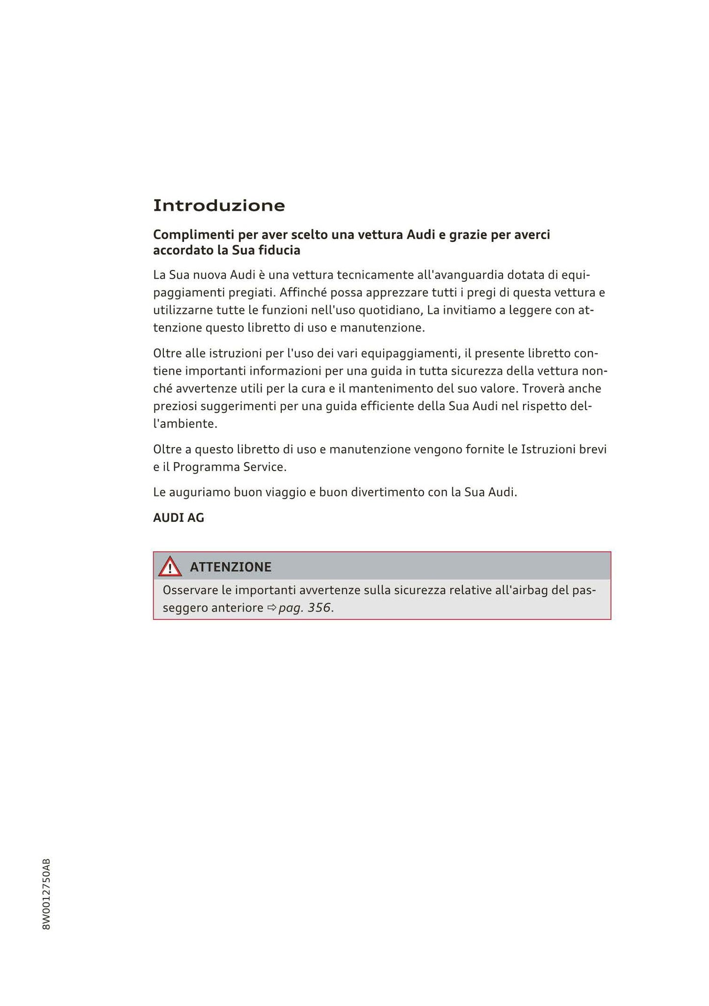 2015-2019 Audi A4/A4 Limousine/A4 Avant Owner's Manual | Italian