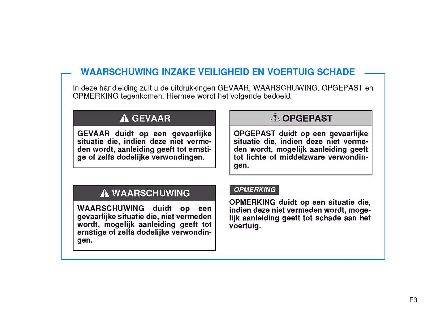 2015-2016 Hyundai H350 Owner's Manual | Dutch