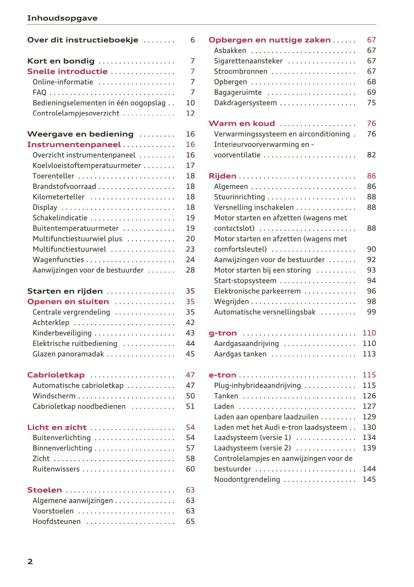 2016-2018 Audi A3/S3/RS 3 Bedienungsanleitung | Niederländisch