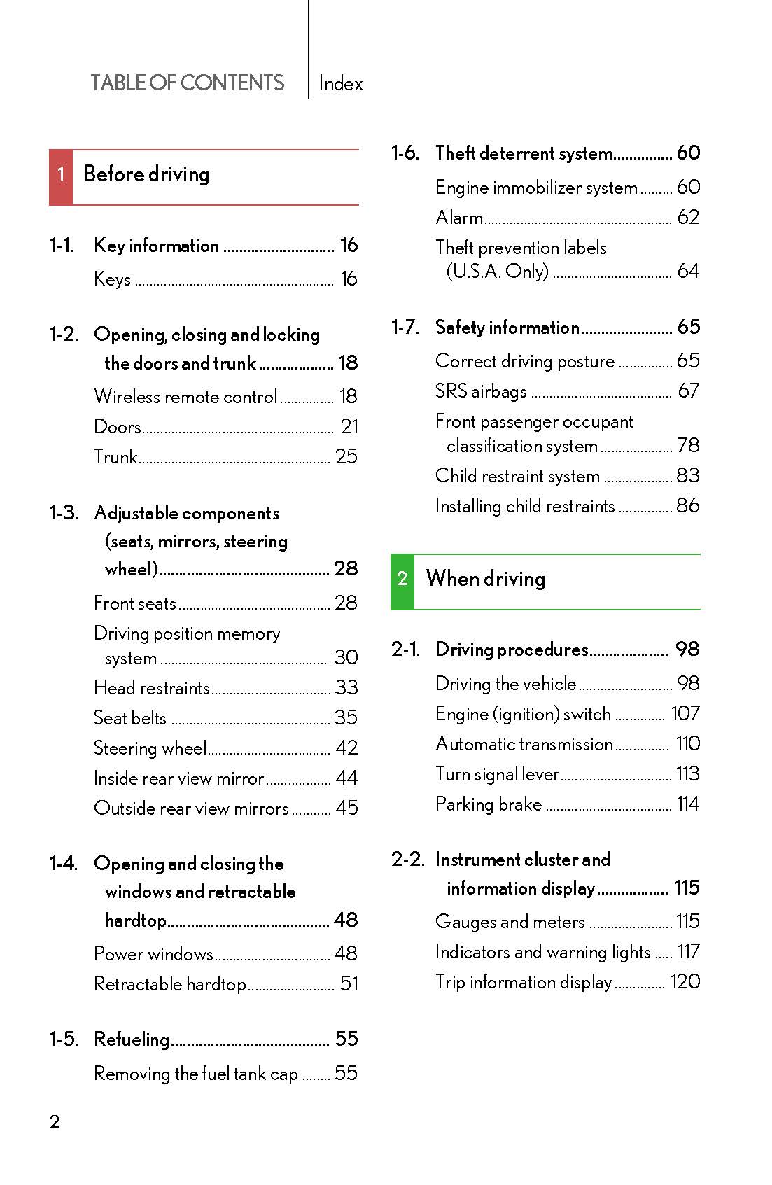 2008 Lexus SC 430 Owner's Manual | English