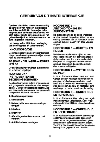 2004-2005 Lexus IS200/IS300 Bedienungsanleitung | Niederländisch